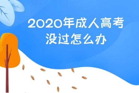 解答：2020年成人高考没过怎么办