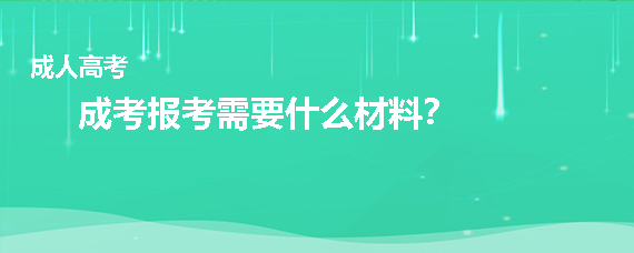 成考报考需要什么材料